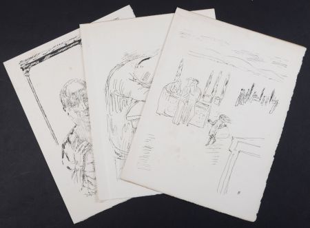 Lithographie Bonnard - La vie de Sainte Monique #11, 1930 - Set of 3 lithographs