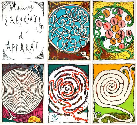 Lithographie Alechinsky - Labyrinthes d’Apparat I, II, III, IV, V (Complete Portolio)