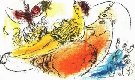 Lithographie Chagall - L'Accordeoniste
