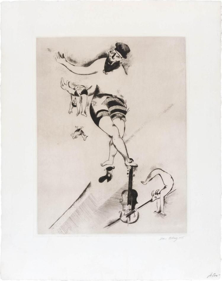Eau-Forte Chagall - L'acrobate au violon
