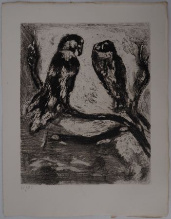Gravure Chagall - L'aigle et le hibou