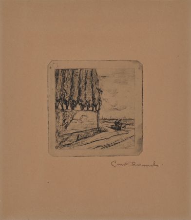 Eau-Forte Romiti - LANDSCAPE WITH CRUCIFIX