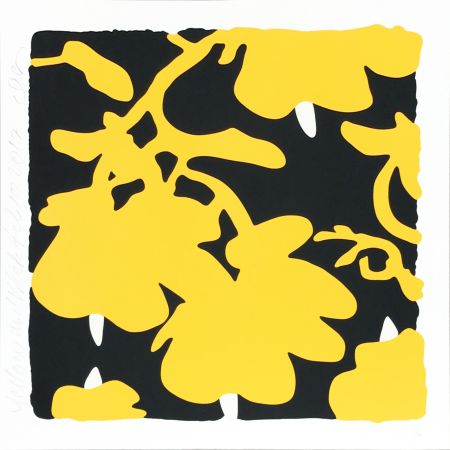 Sérigraphie Sultan - Lantern Flowers - Yellow/Black Background
