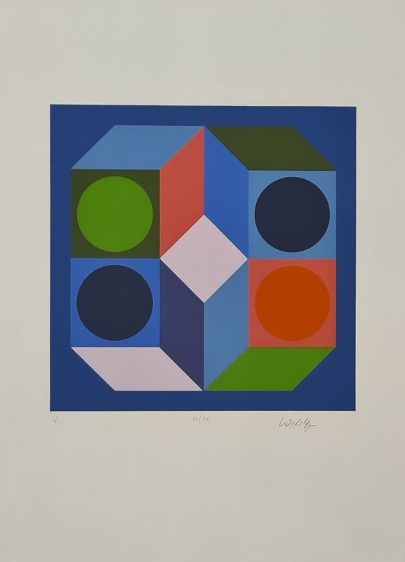 Sérigraphie Vasarely - Lapidaire-C 