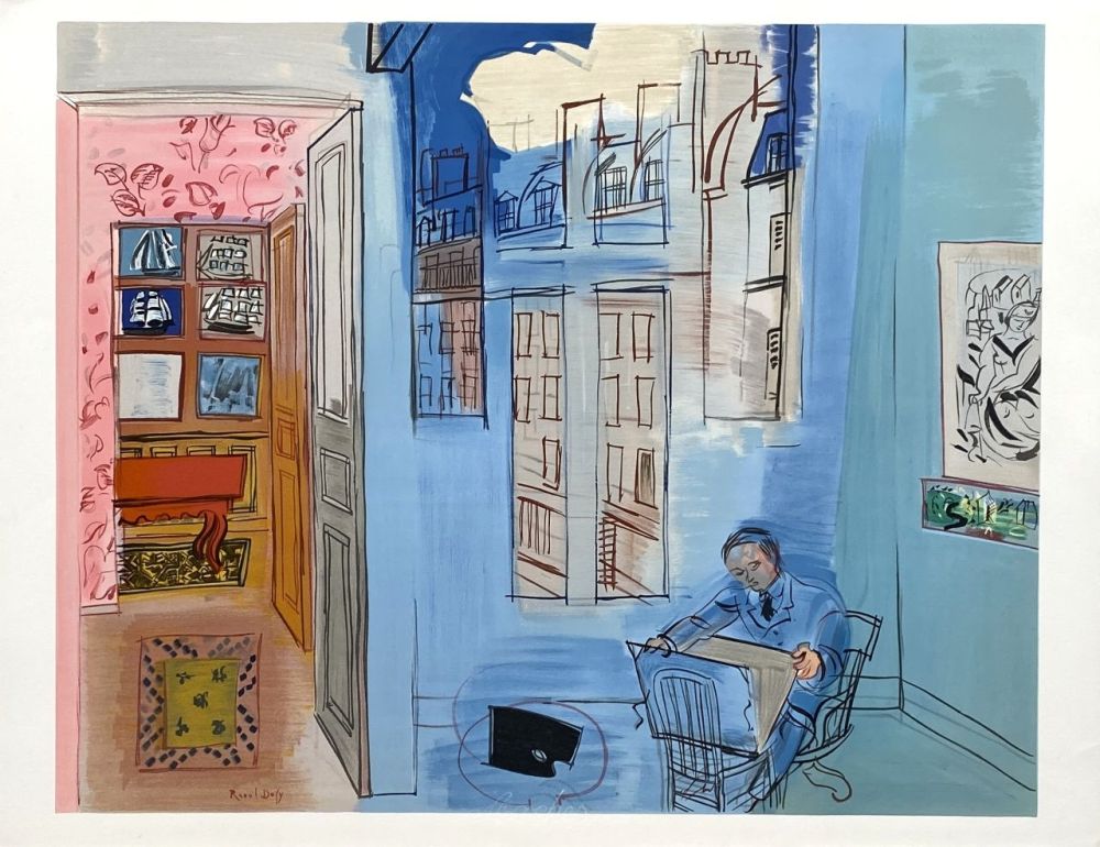 Lithographie Dufy - L'artiste dans son atelier
