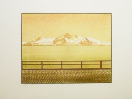 Lithographie Rodrigo - Las grandes montanas por las que el agua desciende