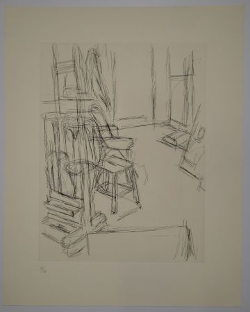 Gravure Giacometti - L'Atelier au chevalet (Studio with the Easel)