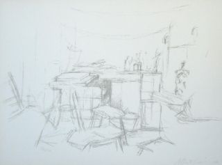 Lithographie Giacometti - L'Atelier aux bouteilles