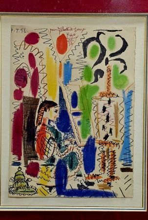 Lithographie Picasso - L'atelier de Cannes 1956