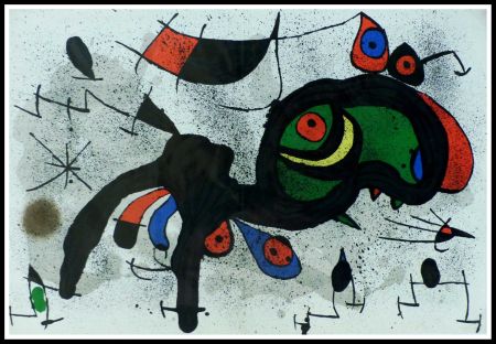 Lithographie Miró - LE BELIER FLEURI