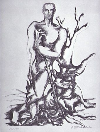 Lithographie Zadkine - Le berger de Gerion