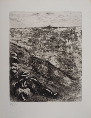 Gravure Chagall - Le berger et la mer