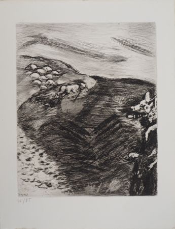 Gravure Chagall - Le berger et le loup (Le loup devenu berger)