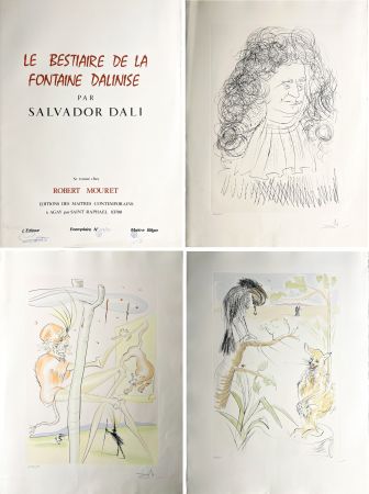 Eau-Forte Et Aquatinte Dali - LE BESTIAIRE DE LA FONTAINE DALINISÉ (12 gravures aquarellées - 1974)
