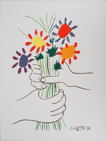 Lithographie Picasso - Le bouquet de la Paix