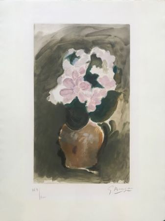 Aquatinte Braque - Le Bouquet rose 
