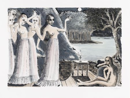 Lithographie Delvaux - Le bout du monde