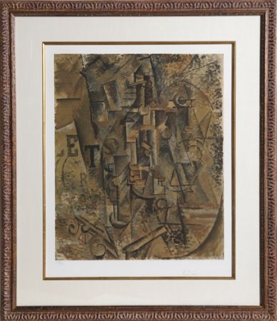 Collographie Picasso - Le Bouteille de Rhum