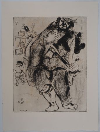 Gravure Chagall - Le bucheron aux pieds nus (Stéphane Bouchon, Charpentier)