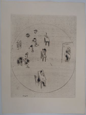 Gravure Chagall - Le bureau des contrats
