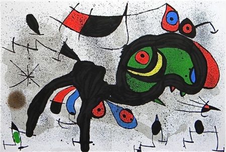 Lithographie Miró - Le Bélier fleuri