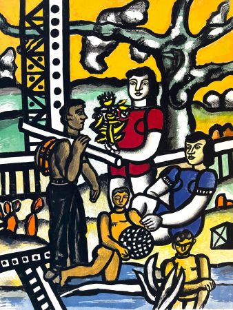 Lithographie Leger - Le campeur 