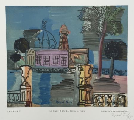 Gravure Sur Bois Dufy - Le Casino de la Jetée à Nice