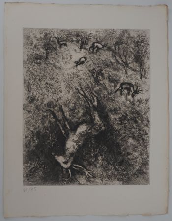 Gravure Chagall - Le cerf malade