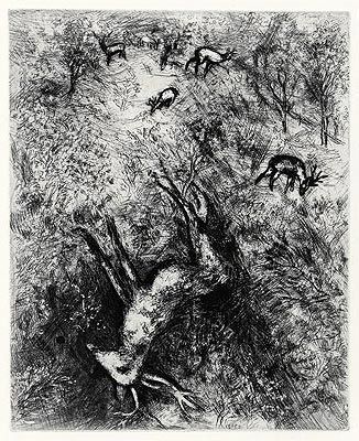 Eau-Forte Chagall - Le Cerf malade