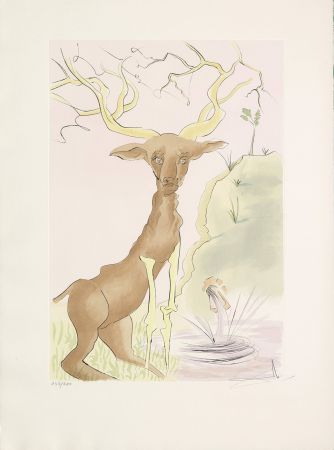 Gravure Dali - Le cerf se voyant dans l'eau