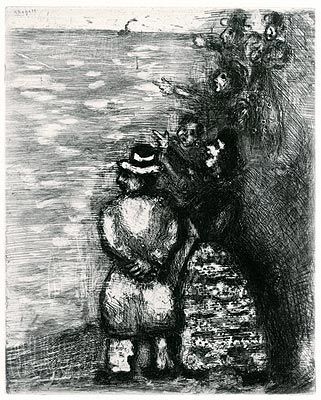 Eau-Forte Chagall - Le Chameau et les Batons flottants