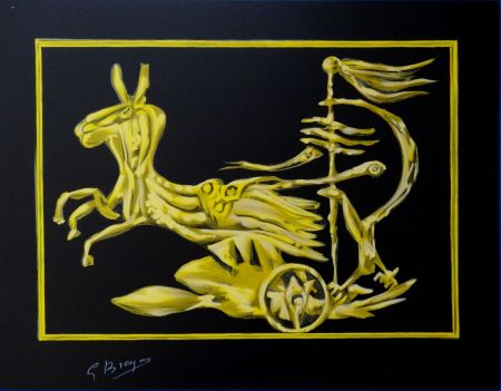 Lithographie Braque - Le char de Médée