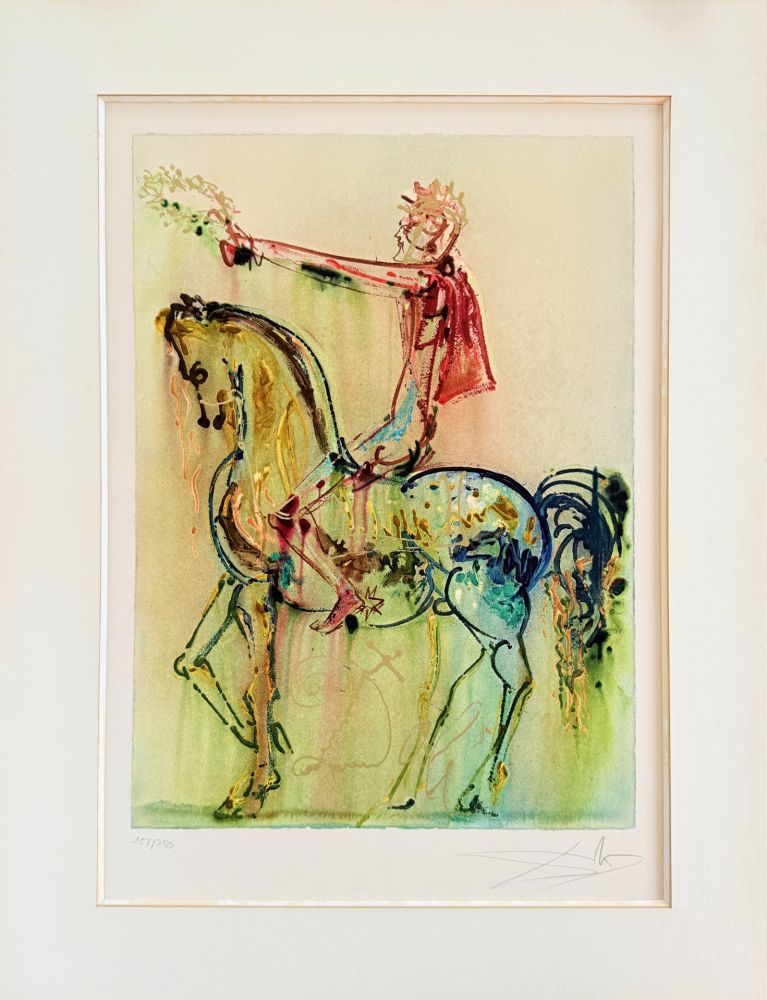 Lithographie Dali - Le Chavelier Roman