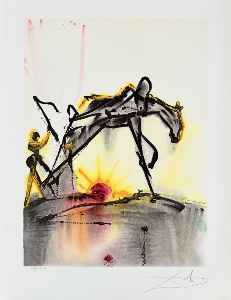 Lithographie Dali - Le cheval de labeur