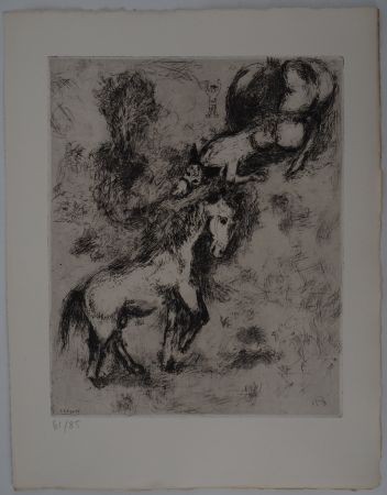 Gravure Chagall - Le cheval et l'âne