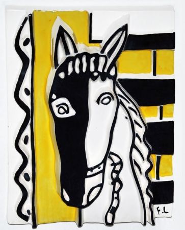 Céramique Leger - Le Cheval sur fond jaune