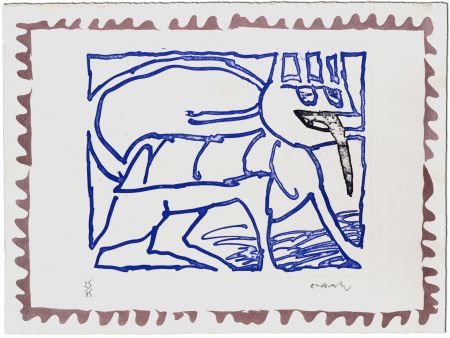 Gravure Alechinsky - Le chien roi 