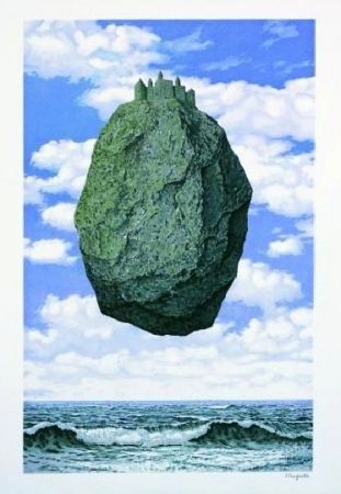 Lithographie Magritte - Le château des Pyrénées,1959