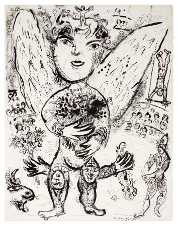 Lithographie Chagall - LE CIRQUE : Lithographie originale (Tériade, Paris 1967)