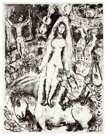 Lithographie Chagall - LE CIRQUE : Lithographie originale (Tériade, Paris 1967)