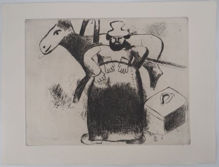 Gravure Chagall - Le cocher (Le cocher Sélifane)