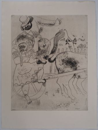 Gravure Chagall - Le cocher qui a perdu son chemin (L'indication de la route)