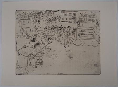 Gravure Chagall - Le convoi funèbre (L'enterrement du procureur)