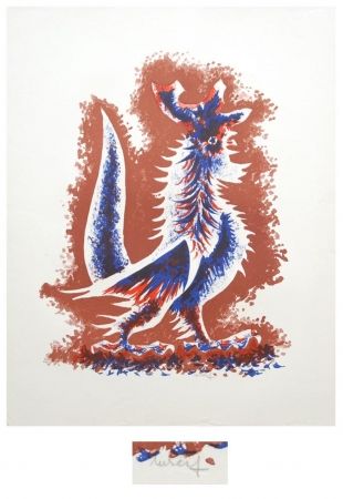 Lithographie Lurcat - Le coq