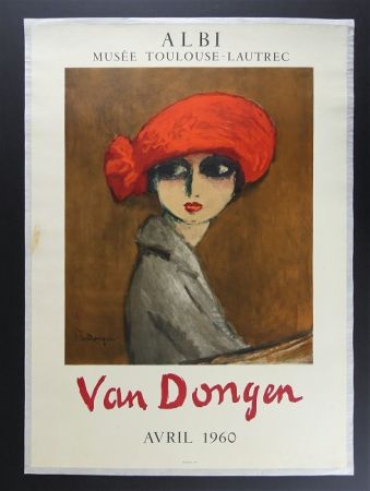 Lithographie Van Dongen - Le Coquelicot - Albi 1960