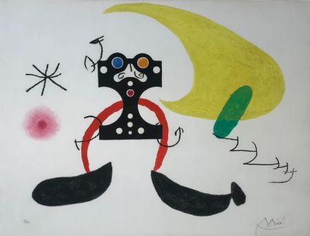 Lithographie Miró - Le Cosmonaute 