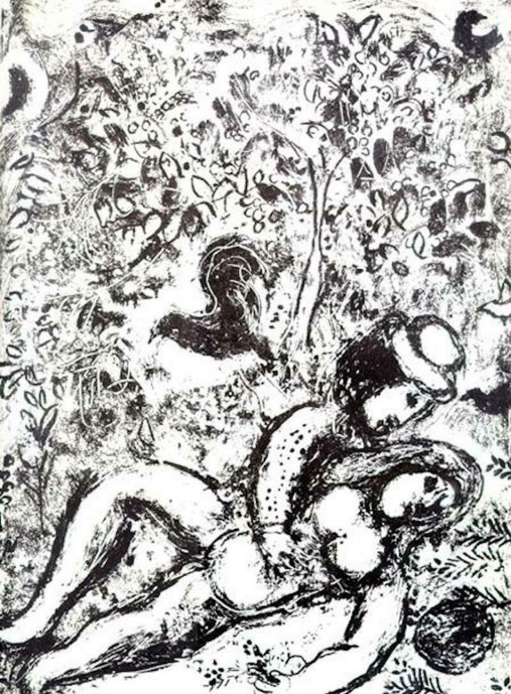 Lithographie Chagall - Le Couple a L'Arbre (M.397)