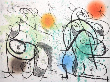 Eau-Forte Et Aquatinte Miró - Le Courtisan grotesque I, 1974