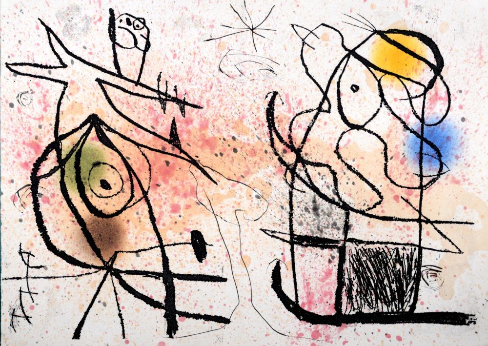 Eau-Forte Et Aquatinte Miró - Le Courtisan grotesque XI, 1974