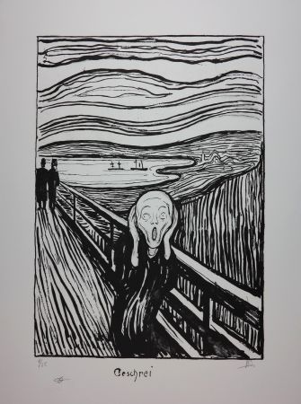 Lithographie Munch - LE CRI / THE SCREAM / GESCHREI - 1895